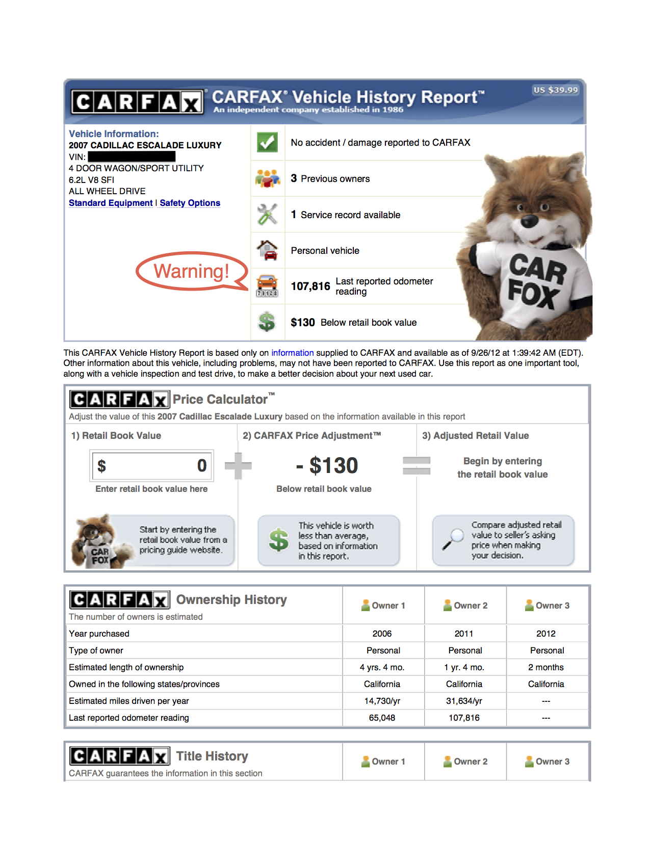 Free Carfax Report For My Car